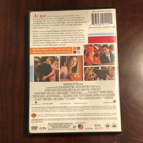 3 for $30 RUMOR HAS IT‎ - DVD Jennifer Aniston/Kevin Costner Full Screen … - Picture 5 of 5